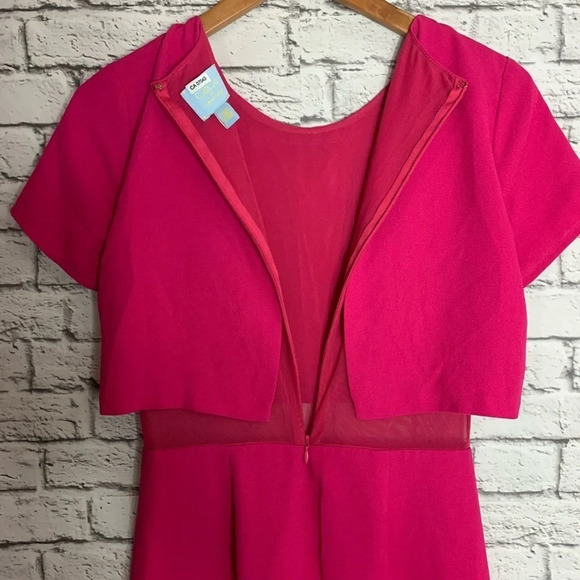 CeCe By  Cynthia Steffe Women’s Hot Pink Mesh Barbiecore Dress Size 2 Feminine - Picture 12 of 12